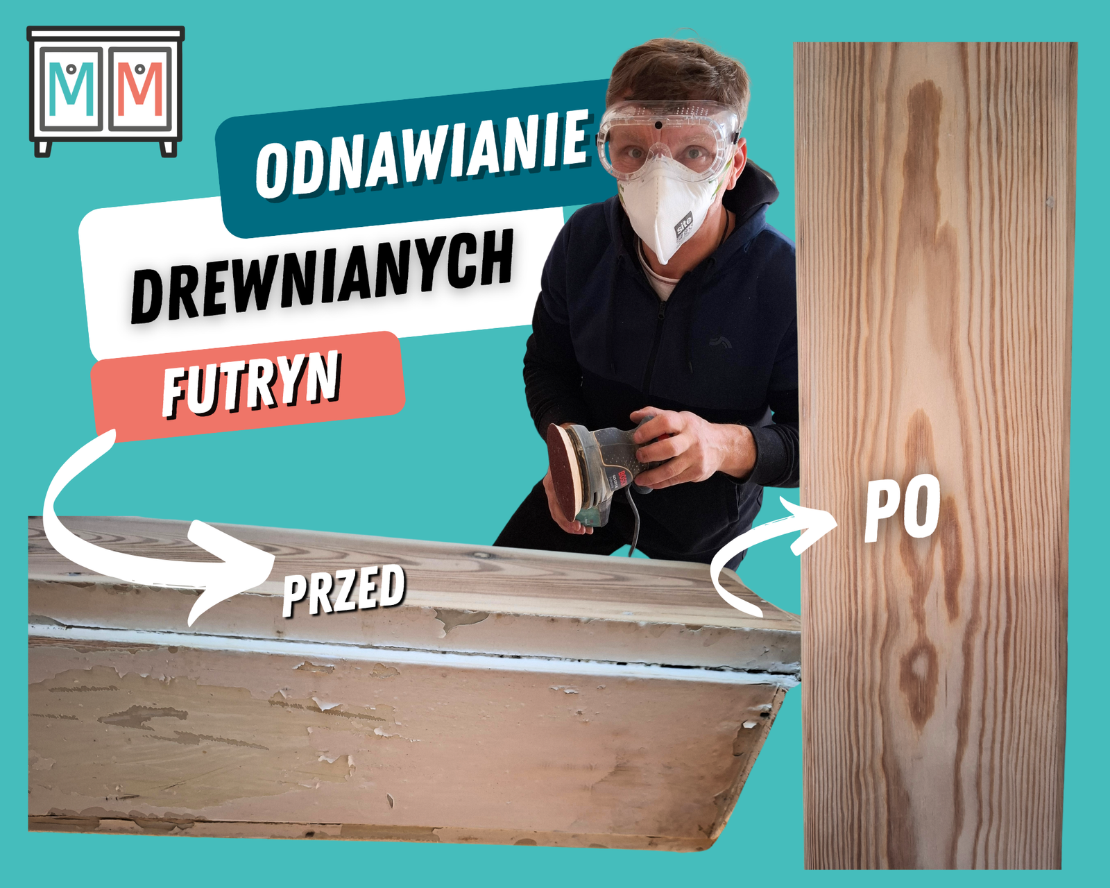 efekt odnowienia drewnianych futryn przed i po